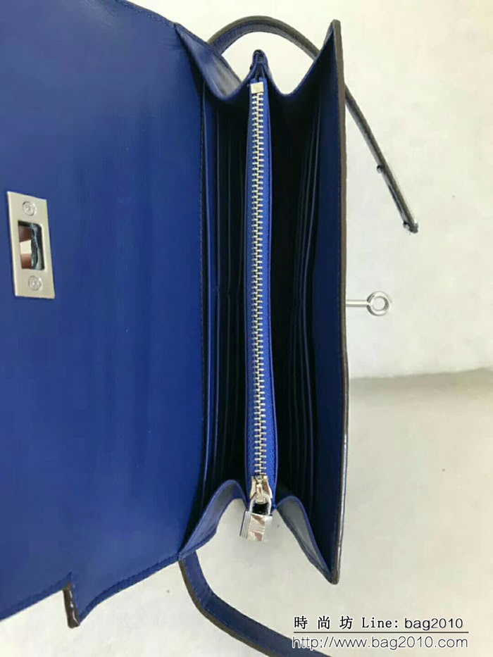 HERMES愛馬仕 鱷魚皮配羊皮 凱麗長款 時尚女士手包 JD1284